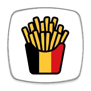 Pop Art Fries Yellow Red - Square fridge magnet - white - Front