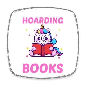 Lesen Bücher Einhorn - Viereckiger Kühlschrankmagnet - Weiß - Vorne