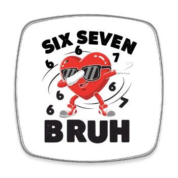 Cadeaux de cœur de la Saint-Valentin Six Sept Bruh Dab - Magnet carré - blanc - Devant