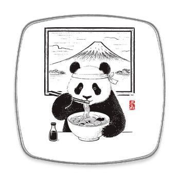 Ramen Panda - Viereckiger Kühlschrankmagnet - Weiß - Vorne