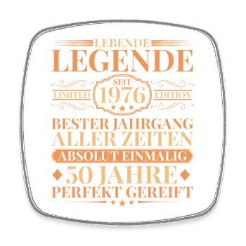 Année de construction Né en 1976 50e anniversaire unique - Magnet carré - blanc - Devant
