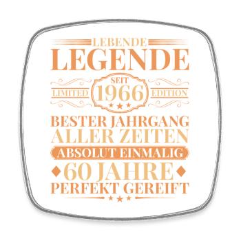 Year of manufacture Born in 1966 Unique 60th birthday - Square fridge magnet - white - Front