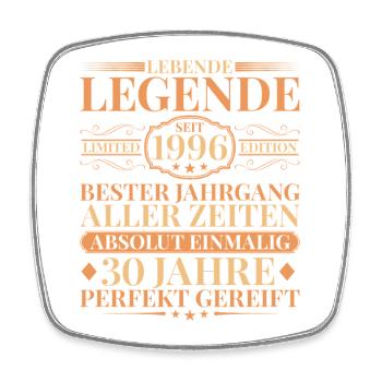 Year of manufacture Born in 1996 Unique 30th birthday - Square fridge magnet - white - Front