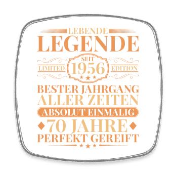 Year of construction Born in 1956 Unique 70th birthday - Square fridge magnet - white - Front