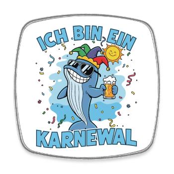 Ich bin ein Karnewal-Wal - Viereckiger Kühlschrankmagnet - Weiß - Vorne