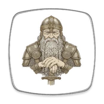 Viking Viking Legend Sailor Odin Raven Fighter - Square fridge magnet - white - Front