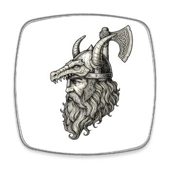 Viking Viking Legend Sailor Odin Raven Fighter - Square fridge magnet - white - Front