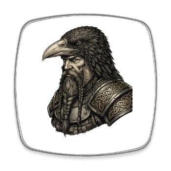 Wikinger Viking Legende Seemann Odin Rabe Kämpfer - Viereckiger Kühlschrankmagnet - Weiß - Vorne