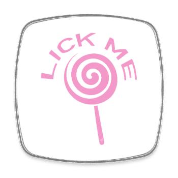 Lèche-moi la sucette rose | Mignonne Candy Love Design - Magnet carré - blanc - Devant