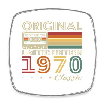 1970 Vintage Rétro Cadeau D’anniversaire - Magnet carré - blanc - Devant
