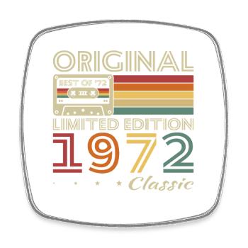 1972 Vintage Rétro Cadeau D’anniversaire - Magnet carré - blanc - Devant