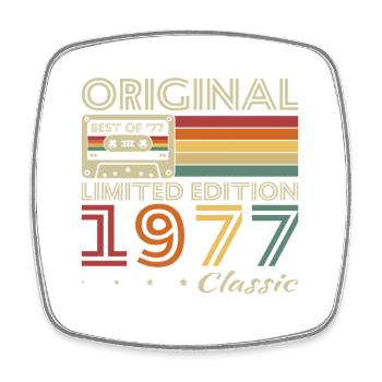 1977 Vintage Rétro Cadeau D’anniversaire - Magnet carré - blanc - Devant