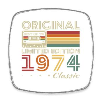 1974 Vintage Rétro Cadeau D’anniversaire - Magnet carré - blanc - Devant