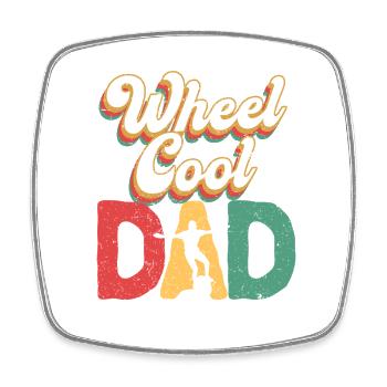 Monowheel Monocyclist Wheel Cool Dad - Viereckiger Kühlschrankmagnet - Weiß - Vorne