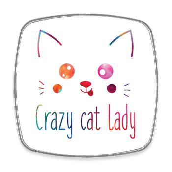Crazy Cat Lady Funny Cat Lover - Square fridge magnet - white - Front