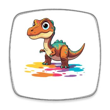 Des éclats colorés de dinosaures - Magnet carré - blanc - Devant