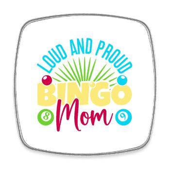 Bingo Game Loud & Proud Mom Bingo - Viereckiger Kühlschrankmagnet - Weiß - Vorne