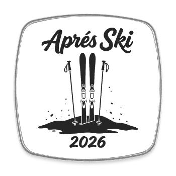 APRES SKI 2026 Winterurlaub Piste Party - Viereckiger Kühlschrankmagnet - Weiß - Vorne