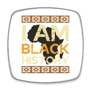 I Am Black History - Viereckiger Kühlschrankmagnet - Weiß - Vorne
