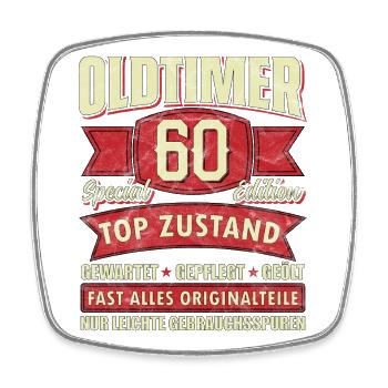 Oldtimer 60 Special Edition - Viereckiger Kühlschrankmagnet - Weiß - Vorne
