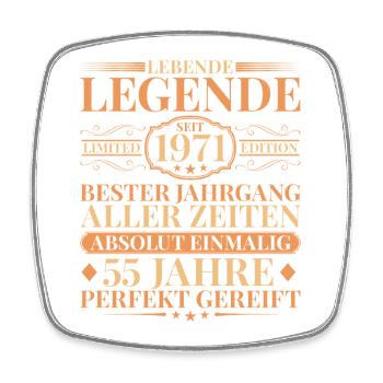 Year of manufacture Born in 1971 Unique 55th birthday - Square fridge magnet - white - Front