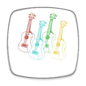 Hawaiian Ukulele Uke Retro Vintage - Square fridge magnet - white - Front