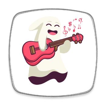 Hawaiian Ukulele Uke Halloween - Viereckiger Kühlschrankmagnet - Weiß - Vorne