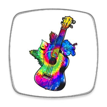 Hawaiian Ukulele Uke Tie Dye - Viereckiger Kühlschrankmagnet - Weiß - Vorne
