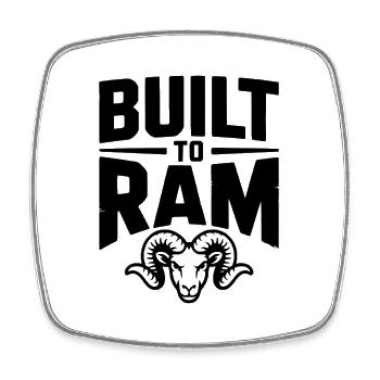 Built to Ram - Square fridge magnet - white - Front