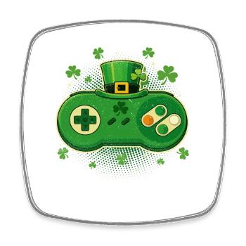 Contrôleur de jeu vidéo irlandais St Pats - Magnet carré - blanc - Devant