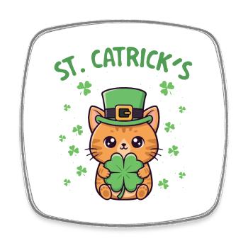 St. Catrick's Day irischer Katzenliebhaber - Viereckiger Kühlschrankmagnet - Weiß - Vorne