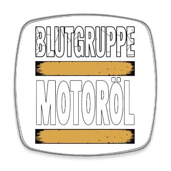 Blood Type Engine Oil Screwdriver Design - Square fridge magnet - white - Front