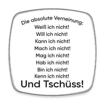 Absolute Verneinung Shirt - Viereckiger Kühlschrankmagnet - Weiß - Vorne