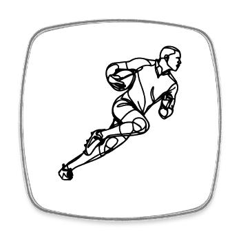 Rugby Sketch - Square fridge magnet - white - Front