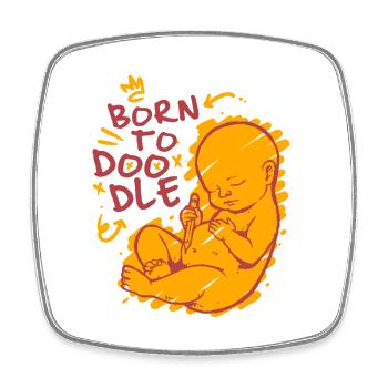 Doodle Doodle Drawing - Square fridge magnet - white - Front
