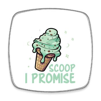 Fresh Mint Chocolate Chip Lover Dessert Lover - Square fridge magnet - white - Front