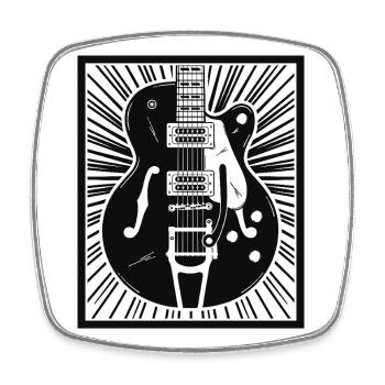 Guitar Silhouette Poster Art - Square fridge magnet - white - Front