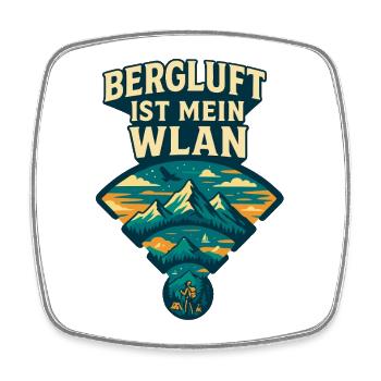 Mountain Air est mon dicton WLAN en extérieur - Magnet carré - blanc - Devant