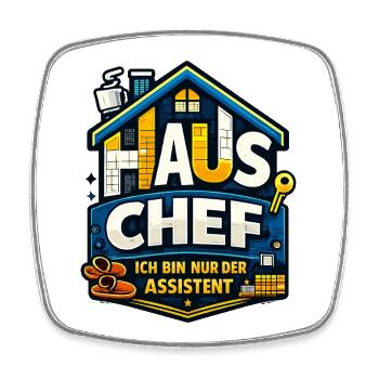 Chef de maison – Je ne suis que l’assistante - Magnet carré - blanc - Devant