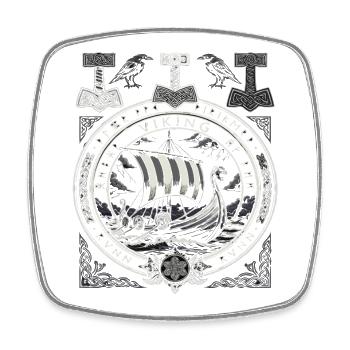 Wikinger Viking Legende Seemann Odin Rabe Kämpfer - Viereckiger Kühlschrankmagnet - Weiß - Vorne