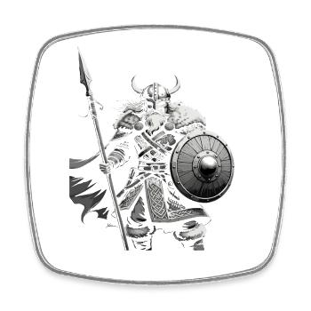 Viking Viking Legend Sailor Odin Raven Fighter - Square fridge magnet - white - Front