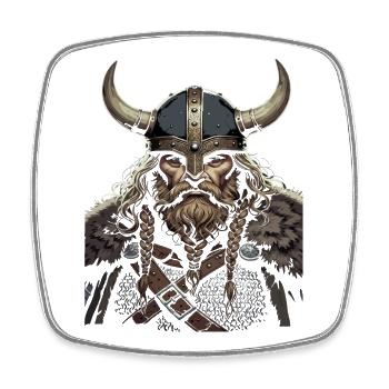 Viking Viking Legend Sailor Odin Raven Fighter - Square fridge magnet - white - Front