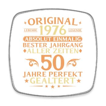 50 ans parfaitement vieilli millésime 1976 - Magnet carré - blanc - Devant