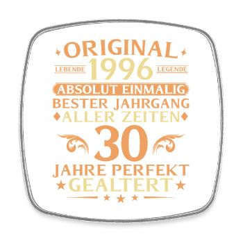 30 years perfectly aged vintage 1996 - Square fridge magnet - white - Front