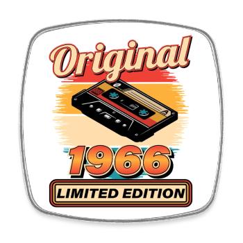 Original 1966 Limited Edition Kassette Retro - Viereckiger Kühlschrankmagnet - Weiß - Vorne