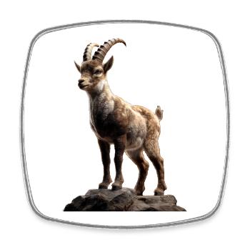 Capricorn Goat Alpine Ibex Capricorn Goats - Square fridge magnet - white - Front
