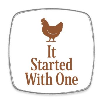 Mathématiques du poulet trop de poulets dans le - Magnet carré - blanc - Devant