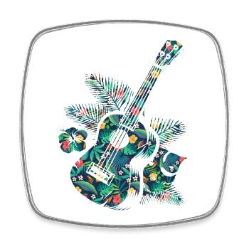 Hawaiian Ukulele Uke Tropical - Square fridge magnet - white - Front