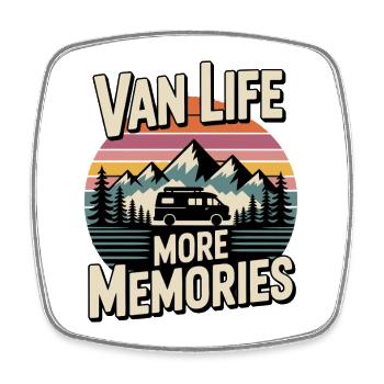 Van Life Mehr Erinnerungen - Viereckiger Kühlschrankmagnet - Weiß - Vorne