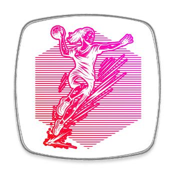Klare Handball Botschaft fuer Frauen - Viereckiger Kühlschrankmagnet - Weiß - Vorne